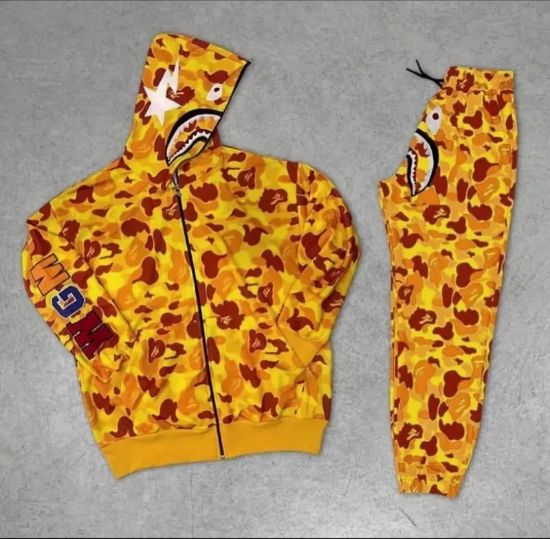 Unisex Pubg Bape X Shark Eşofman Takımı - Sarı resmi